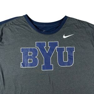 Nike BYU Cougars Graphic Shirt Men’s 3XL Dri-Fit Brigham Young Logo Athletic Cut